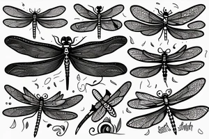 lineart dragonfly tattoo idea
