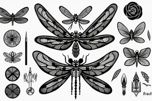 dragonfly, occult, geometric drawing, tattoo idea