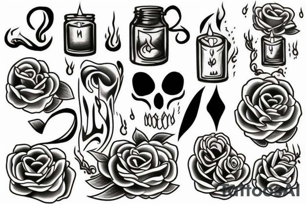 Both ends of the candle burn the rope tattoo idea