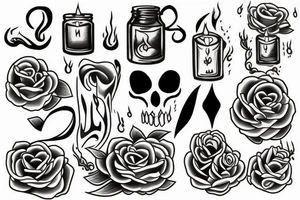 Both ends of the candle burn the rope tattoo idea