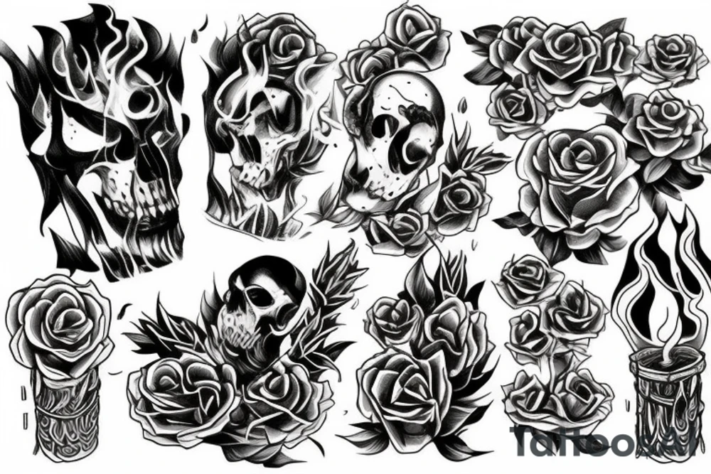 Both ends of the candle burn the rope tattoo idea