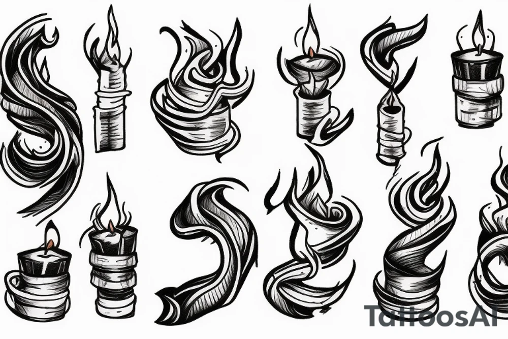 Both ends of the candle burn the rope tattoo idea
