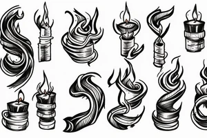 Both ends of the candle burn the rope tattoo idea