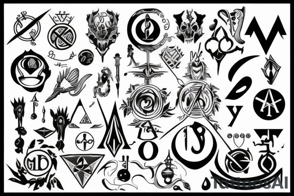 The alchemical symbol representing mercury with its properties that shift between life and death tattoo idea
