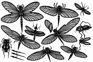 fineline dragonfly tattoo idea