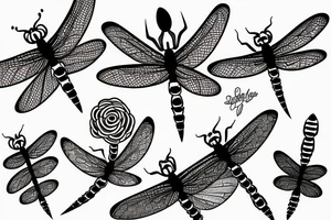 fineline dragonfly tattoo idea