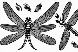 mystic fineline dragonfly symmetric tattoo idea