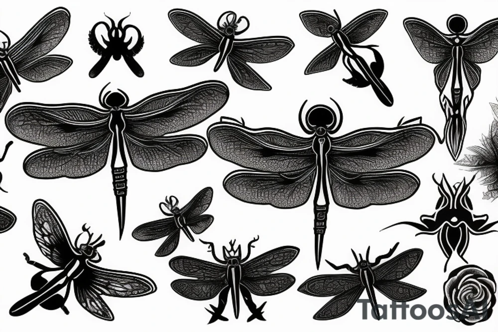 occult dragonfly tattoo idea