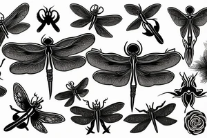 occult dragonfly tattoo idea