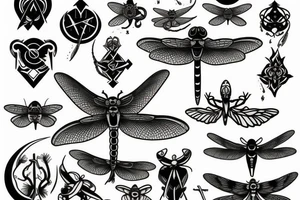occult dragonfly tattoo idea