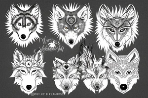 Wolf with eagle tattoo idea