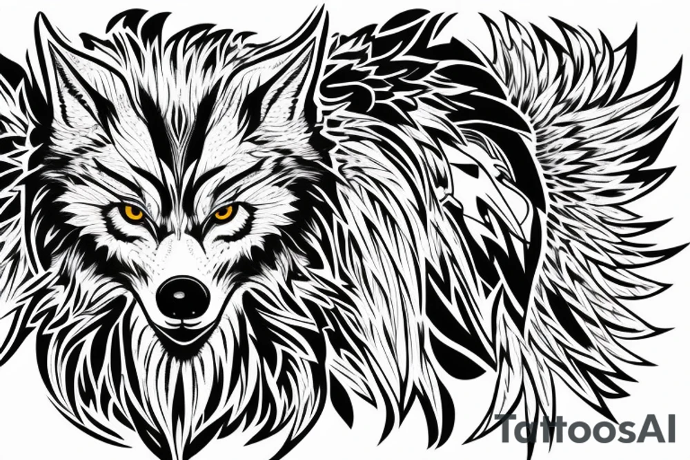Corporate Wolf with eagle tattoo idea