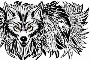 Corporate Wolf with eagle tattoo idea