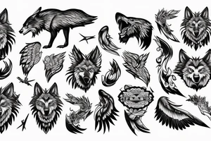 Corporate Wolf with eagle tattoo idea