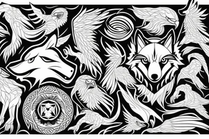 Corporate Wolf with eagle tattoo idea