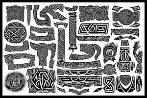Norse, runes, trees, shadow tattoo idea