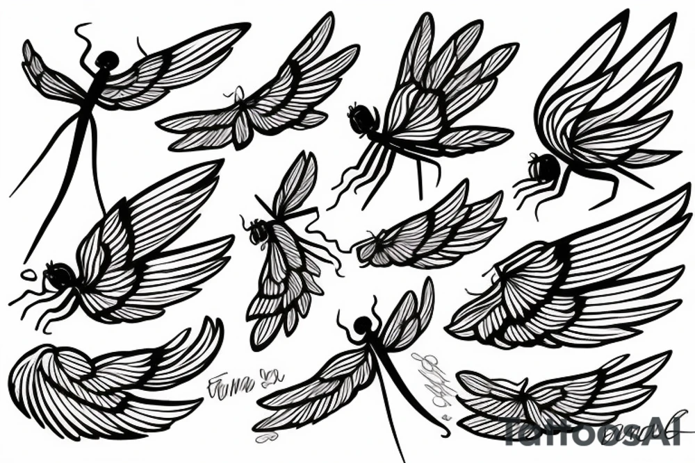 fineline wings of a dragonfly tattoo idea