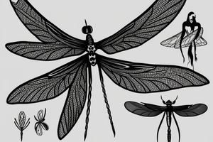fineline wings of a dragonfly tattoo idea