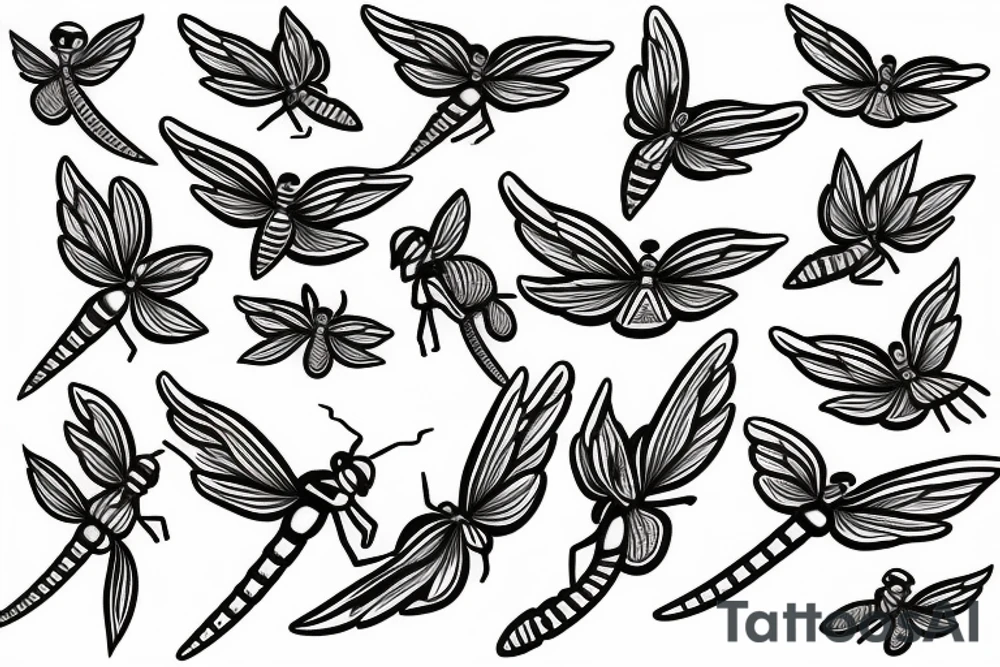 fineline wings of a dragonfly tattoo idea