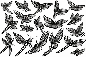 fineline wings of a dragonfly tattoo idea