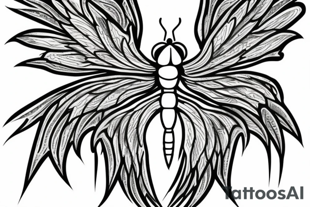 fineline wings of a dragonfly tattoo idea