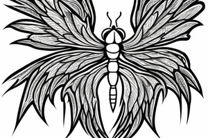 fineline wings of a dragonfly tattoo idea