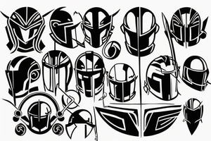 spartan helmet geometrical simple tattoo idea