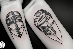 spartan helmet geometrical simple tattoo idea