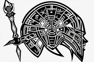 spartan helmet geometrical simple warrior Greece tattoo idea