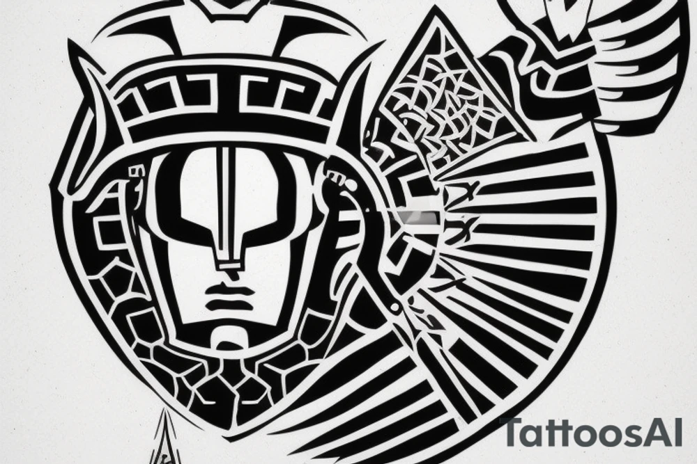 spartan helmet geometrical simple warrior Greece tattoo idea spartan helmet geometrical simple warrior Greece tattoo idea
