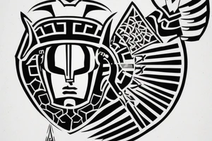 spartan helmet geometrical simple warrior Greece tattoo idea