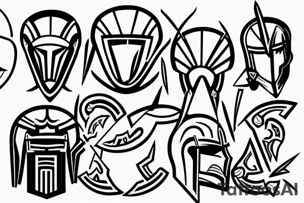 spartan helmet geometrical simple warrior Greece tattoo idea spartan helmet geometrical simple warrior Greece tattoo idea