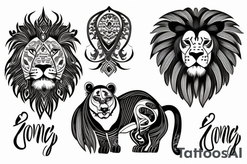 female lion tattoo idea