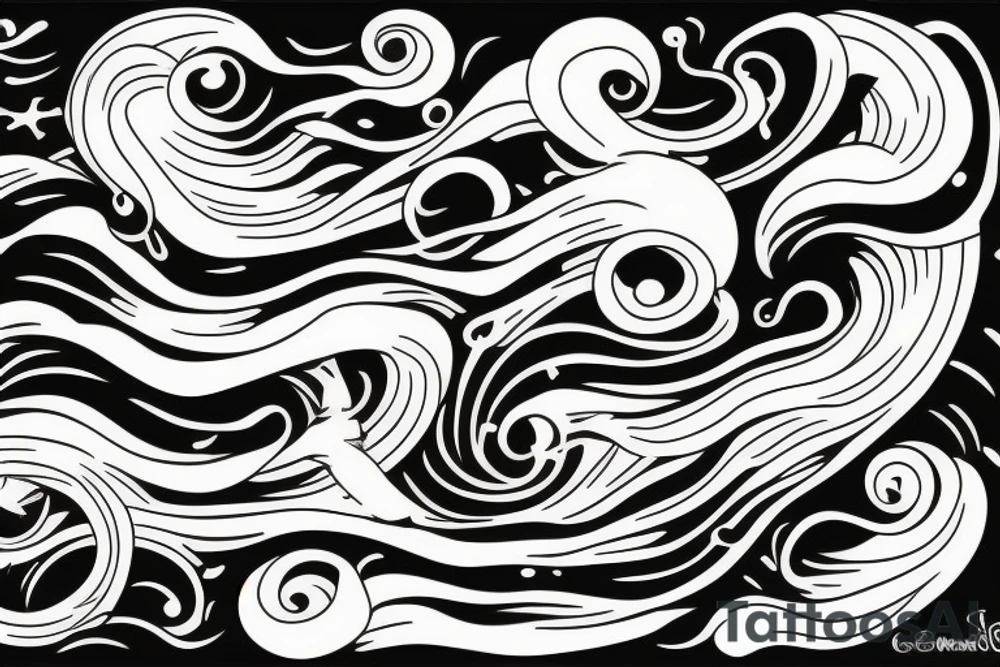 sea wave tattoo idea
