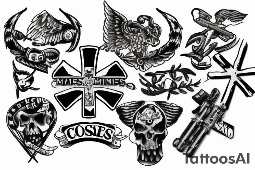 Cross Marines tattoo idea