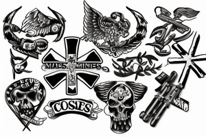 Cross Marines tattoo idea