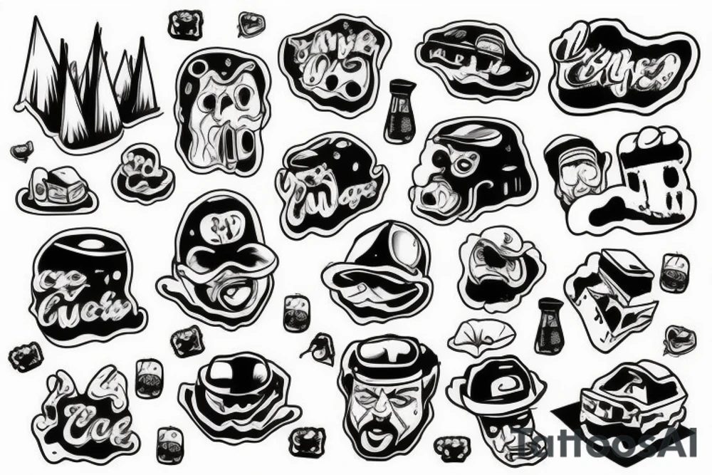 Old cartoon style ice cube melting tattoo idea