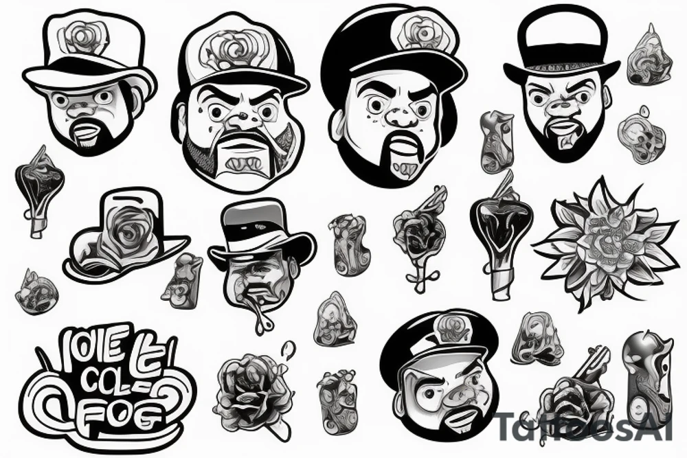 Old cartoon style ice cube melting tattoo idea