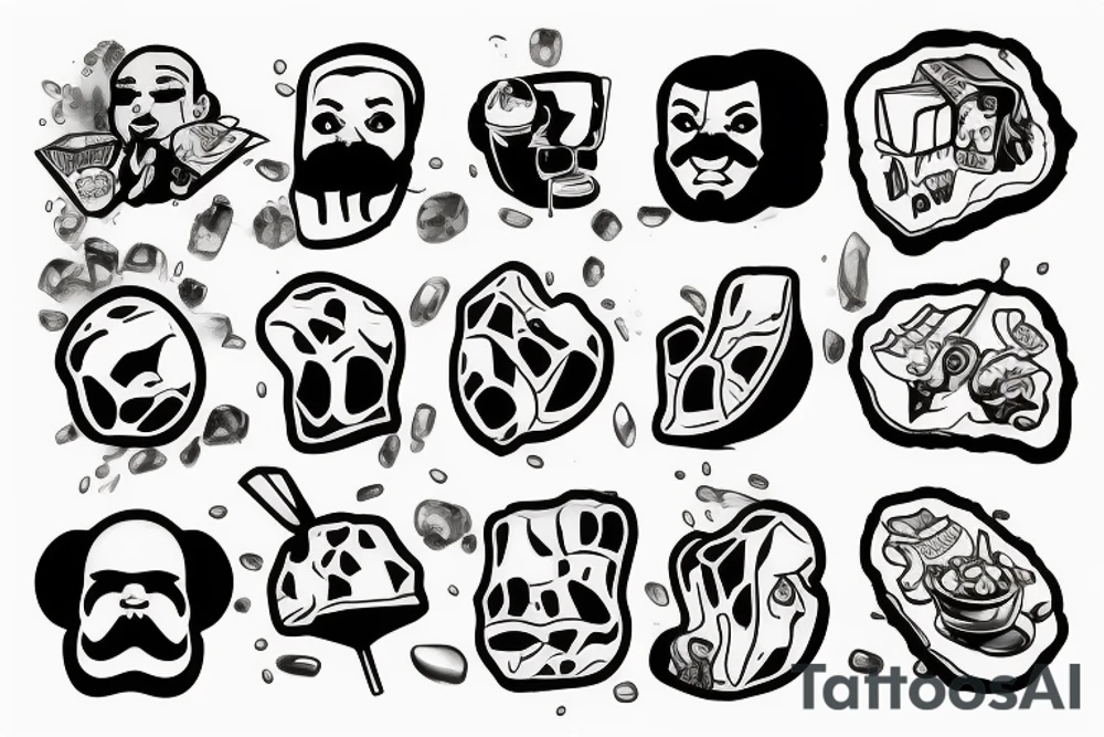 Old cartoon style ice cube melting tattoo idea