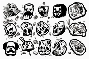 Old cartoon style ice cube melting tattoo idea