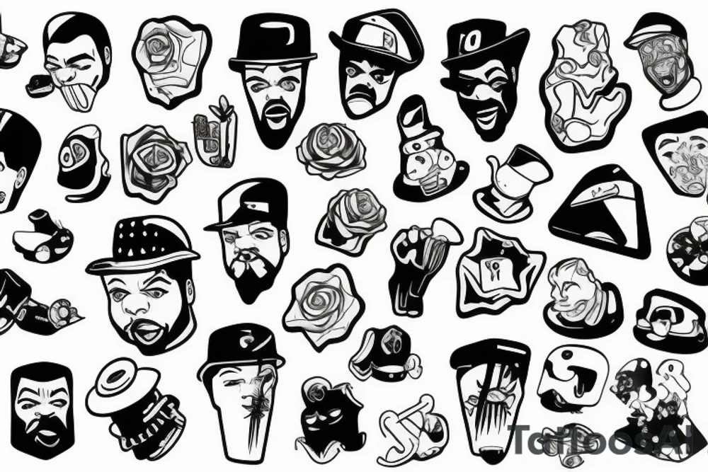 Old cartoon style ice cube melting tattoo idea