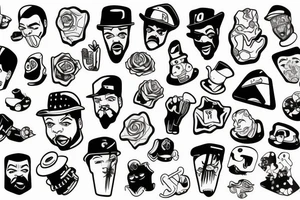 Old cartoon style ice cube melting tattoo idea