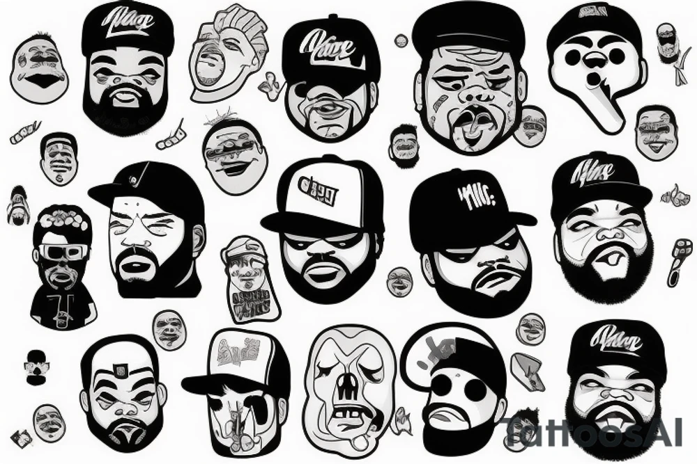 ice cube with a cartoon face melting tattoo idea