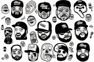 ice cube with a cartoon face melting tattoo idea
