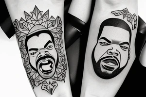 ice cube with a cartoon face melting tattoo idea