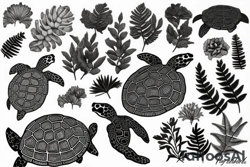 turtle fern tattoo idea