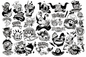 cartoon characters tattoo idea