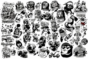 cartoon characters tattoo idea