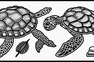 turtle made out of fern tattoo idea