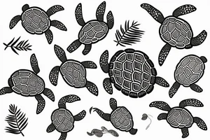 turtle made out of fern tattoo idea
